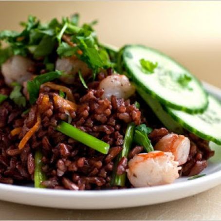 FRIED RED THAI JASMINE RICE w/SHRIMP